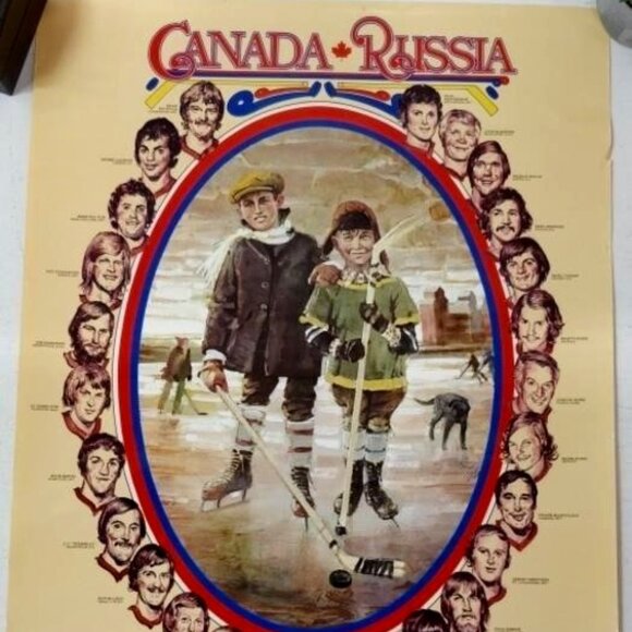 Vintage Team Canada 1974 vs. Russia Hockey Poster - Picture 1 of 6